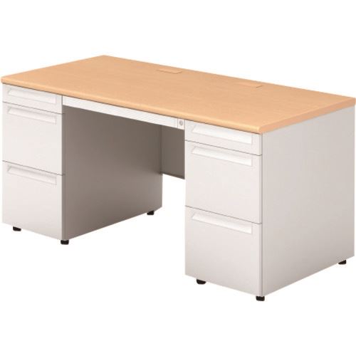 ■PLUS 669663)US 両袖机 US−NS157AL−33 WM/W4 USNS157AL33WMW4(2105102)[送料別途...