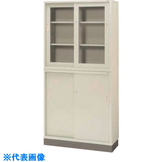 ■PLUS 18468)KR 引違い書庫 SS−353R LGY SS353RLGY(2109442)[送料別途お見積り][法...