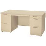 ■プラス 670707)LA 両袖机 LA-W147A-32 LGY/LGY LAW147A32LL(2111380)[送料別途見積り][法人・事業所限定][外直送]