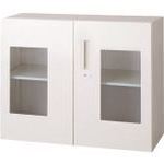■PLUS 648250)L6 ガラス両開き保管庫 L6−70AG−C W4 L670AGCW4(2115236)[送料別途お...