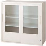 ■プラス 648330)L6 引違いガラス保管庫 L6-90G-C W4 L690GCW4(2117189)[送料別途見積り][法人・事業所..