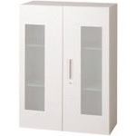 ■PLUS 648265)L6 ガラス両開き保管庫 L6−G105AG W4 L6G105AGW4(2120415)[送料別途...