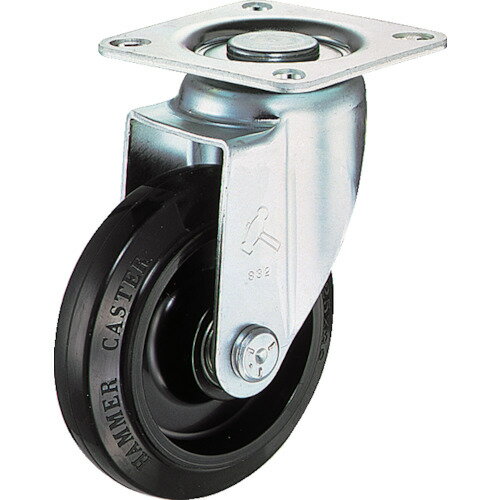 ■ハンマー 静音旋回式ゴム車輪(ナイロンホイール・ラジアルボールベアリング)125mm 420BBSFR125(2123452)