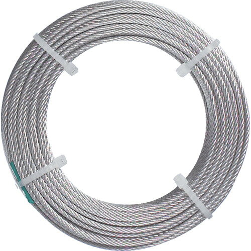 オレンジブック トラスコ中山　TRUSCOTRUSCO ステンレスワイヤロープ ナイロン被覆 Φ2.0(2.5)X10m 〔品番:CWC2S10〕[ 注番:2134781]特長●耐食性、耐錆性、耐摩擦性に優れたステンレスロープです。●耐候性、耐薬品性を持たせたナイロン被覆タイプです。仕様●ロープ径(mm)：2.0(2.5)●長さ(m)：10●使用荷重(kg)：50●被覆外径(mm)：2.5仕様2●ワイヤロープの構成：7×7●細径タイプ材質/仕上●ステンレス（SUS304）●被覆：ナイロンセット内容/付属品●専用スリーブ（CWC-1S:AS1.5×4個付、CWC-15S:AS2×4個付、CWC-2S:AS2.5×4個付）注意●ロープ径の(　)の数値はナイロン被覆を含めた数値です。●強く止めたい時は被覆を外して使用ください●通常SUS304は非磁性の材料ですが、ワイヤロープの場合には製造工程上、磁性を生じてしまいます。透磁率を要求される場合には適しません。●提供不可：chemSHERPA、SDS、ミルシート原産国（名称）中国JANコード4989999179163本体質量200gオレンジブック トラスコ中山　TRUSCOTRUSCO ステンレスワイヤロープ ナイロン被覆 Φ2.0(2.5)X10m 〔品番:CWC2S10〕[注番:2134781][本体質量：200g]《包装時基本サイズ：145×125×20》〔包装時質量：198g〕分類》金物・建築資材》建築金物》ワイヤロープ☆納期情報：仕入れ先通常在庫品 (欠品の場合有り)