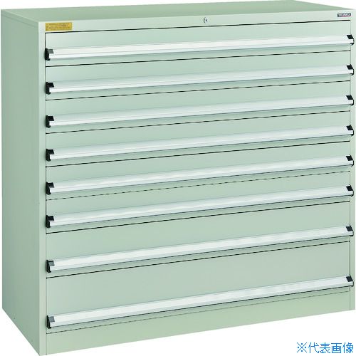 ■TRUSCO VE13S型キャビネット 1300X550XH1200 引出8段 VE13S1203W(2152855)[法人限定][直送元]