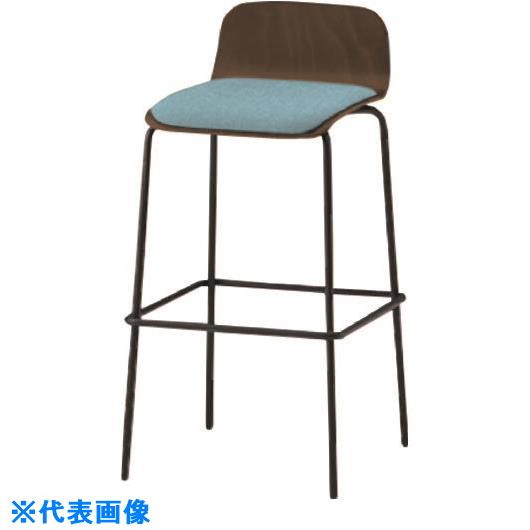 ■ITOKI ノットワークハイチェア座パッド付 背座ラスティックビーチD・脚サテンブラック・ウレタンレザ..