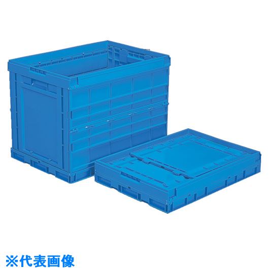 ■サンコー 折りたたみコンテナー 555510 オリコンP124B ブルー SKOP124BBL(2163617)[送料別途お見積り][法人限定][外直送]