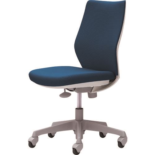 ■OKAMURA CG-M 肘無 背パッド ハンガー無 ホワイトボディ ゴムキャスター ミディアムブルー CG17XRFZH3(2163787)[送料別途お見積り][法人限定][外直送]