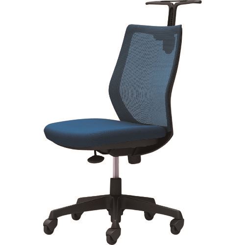 ■OKAMURA CG-M 肘無 背メッシュ ハンガー有 ブラックボディ ゴムキャスター ミディアムブルー CG12JRFZK3(2165307)[送料別途お見積り][法人限定][外直送]