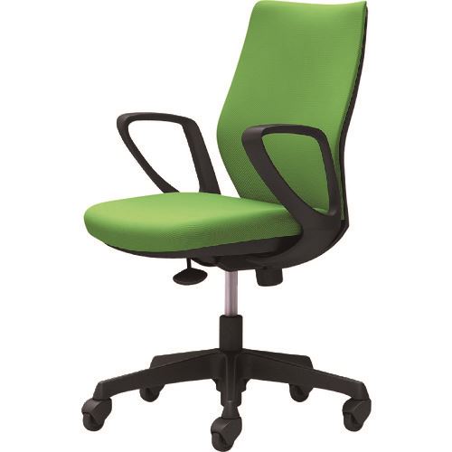 ■OKAMURA CG-M 固定肘 背パッド ハンガー無 ブラックボディ ゴムキャスター ライムグリーン CG27JRFZH5(2165393)[送料別途お見積り][法人限定][外直送]