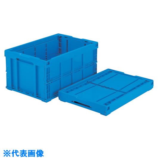 ■サンコー 折りたたみコンテナー 551390 オリコン75B(底面嵌合突起有)ブルー SKO75BBL(2166806)[送料別..