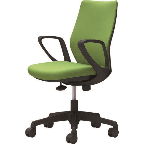 オレンジブック トラスコ中山　TRUSCOOKAMURA CG-M 固定肘 背パッド ハンガー無 ブラックボディ ナイロンキャスター ライムグリーン 〔品番:CG27ZRFZH5〕[ 注番:2166926]特長●スマートなデザインと身体のこ...