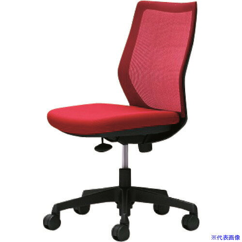 ■OKAMURA CG−M 肘無 背メッシュ ハンガー無 ブラックボディ ナイロンキャスター レッド CG11ZRFZK9(2168485)[送料別途お見積り][法人限定][外直送]