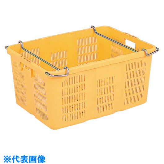 ■サンコー ネスティングコンテナー 109001 サンテナーA#90K(ハンドル付)黄 SKA90KHYE(2171527)[送料別途見積り][法人・事業所限定][外直送]
