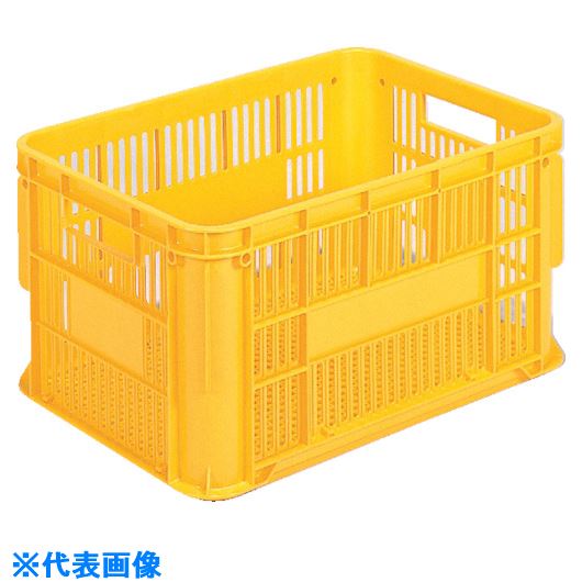 ■サンコー スタッキングコンテナー 106901 サンテナーB#80-3イエロー SKB803YE(2171565)[送料別途見積..
