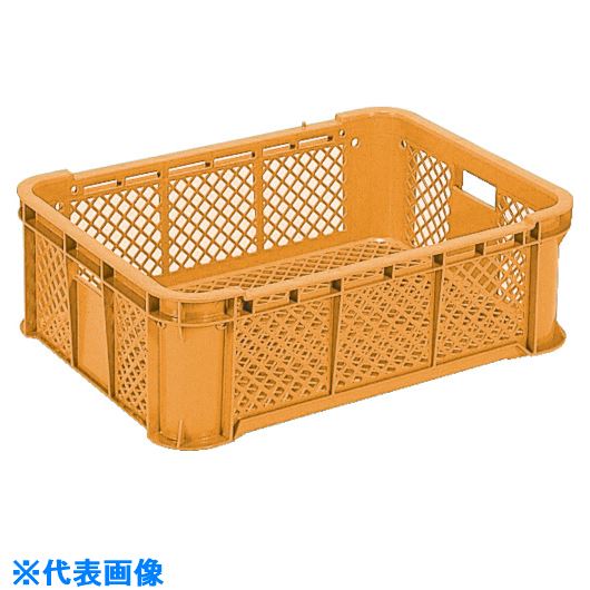 ■サンコー スタッキングコンテナー 104603 サンテナーB#40-2オレンジ SKB402OR(2171580)[送料別途見積..
