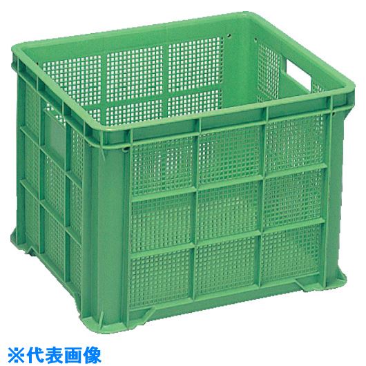 ■サンコー スタッキングコンテナー 106200 サンテナーB#61グリーン SKB61GR(2173147)[送料別途見積り][..
