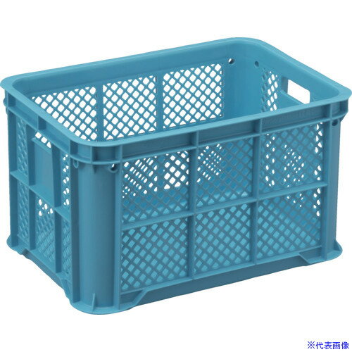 樂天商城 - ■サンコー スタッキングコンテナー 104913 サンテナーB#50−4(ミミナシ、2持手、2印刷面、中・四国型)ライトブルー 104913BLL(2174748)[送料別途お見積り][法人限定][外直送]
