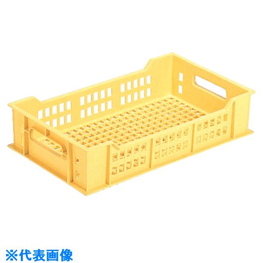 ■サンコー スタッキングコンテナー 101205 サンテナーB#12Tイエロー SKB12TYE(2174761)[送料別途見積り..