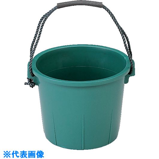 ■サンコー タフバケツ(ロープ持手) 401501 緑 SK40150102GR(2174800)[送料別途お見積り][法人限定][外..