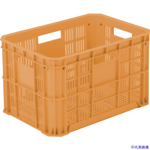 ■サンコー スタッキングコンテナー 104883 玉コン5型(4持手、4印刷面)オレンジ 104883OR(2176168)[送料..