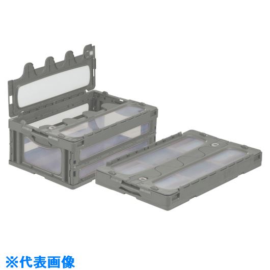 オレンジブック トラスコ中山　TRUSCOサンコー フタ一体型折りたたみコンテナー 559080 マドコンC−55B ライトグレー 〔品番:SKOC55BGLL〕[ 注番:2176186]特長●各面に透明窓部を設け、底面以外のどこからでも中身を確認できます。●各辺は透明窓とその周囲を囲むフレームの二重構造になっており、中身の視認性と優れた強度・耐衝撃性を両立させました。●オールプラスチック製です。●金属探知機による衣料品の検針等での使用が可能です。●廃棄時に分解の必要がなく再利用が容易です。仕様●容量(L)：55.4●色：ライトグレー●外形寸法(mm)間口：649●外形寸法(mm)奥行：439●外形寸法(mm)高さ：262●有効内寸(mm)間口：600●有効内寸(mm)奥行：405●有効内寸(mm)高さ：228●折りたたみ高さ(mm)：90●適合カード差し(別売)：4辺21型●サンロック付き●両短辺上枠両端部及びフタ噛み合わせ部にラベル剥離用線シボ面有仕様2材質/仕上●ポリプロピレン（PP）セット内容/付属品注意●火気厳禁原産国（名称）日本JANコード本体質量3.45kgオレンジブック トラスコ中山　TRUSCOサンコー フタ一体型折りたたみコンテナー 559080 マドコンC−55B ライトグレー 〔品番:SKOC55BGLL〕[注番:2176186][本体質量：3.45kg]分類》物流・保管用品》コンテナ・パレット》折りたたみコンテナ☆納期情報：オレンジブック掲載以外でメーカー直送品【法人限定＝会社名ご記入お願い致します。】