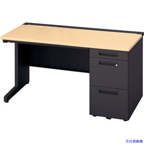■NAIKI 片袖デスク(ロングストローク XEHH型/天板:シルクウッド 本体:ブラック/W1400×D700×H720 XEHH14..