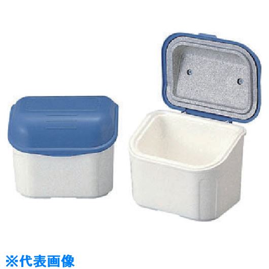 ■サンコー 保冷牛乳箱4型 200355 フタツメ有 白/青 200355WHBL01(2176398)[送料別途お見積り][法人限定][外直送]