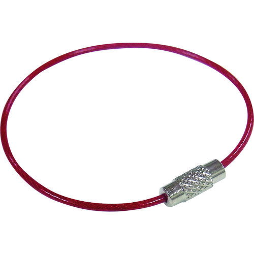■ニッサチェイン ビニコートキーワイヤー 赤 160mm 1PK=1個入り P1754(224204 ...
