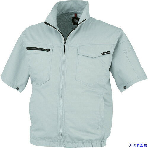 ■XEBEC 空調服制電半袖ブルゾンXE98013−61−4L モスグリーン XE98013614L(2278688)[送料別途お見積り][..