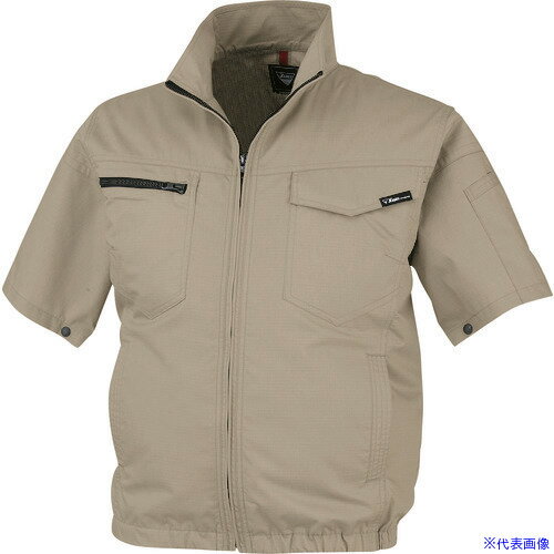 ■XEBEC 空調服制電半袖ブルゾンXE98013−81−5L キャメル XE98013815L(2280239)[送料別途お見積り][法人..