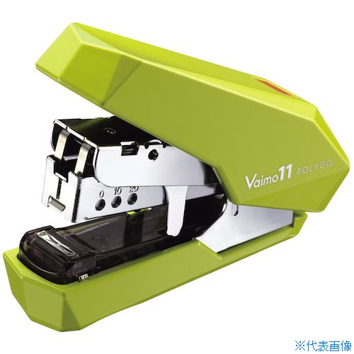 ■MAX ホッチキス バイモ11 ポリゴ HD-11SFLK/LG ライトグリーン 40枚とじ HD90658(2293175)