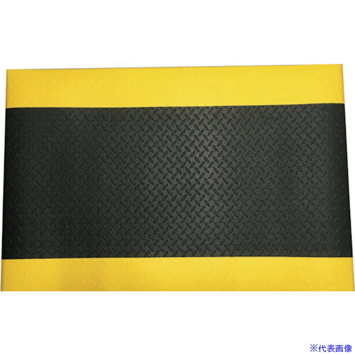 ■セーフラン 疲労軽減マット 60×90cm 黒×黄 J2288(2397451)[送料別途お見積り][法人限定][外直送]
