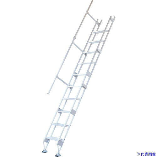 オレンジブック トラスコ中山　TRUSCOHARAX ケンステア 〔品番:KS4010〕[ 注番:2454689]特長●中2階用の階段です。●ステップ奥行1センチで楽々昇降できます。●手摺りは左右どちらにも取付可能です。用途●建築現場での昇降用仮設階段として。仕様●最大使用質量(kg)：100●全長(m)：3.47●全長(mm)：3470●対応高(mm)：2650●設置奥行(mm)：1590●全幅(mm)：4750●ステップ有効幅(mm)：400●ステップ奥行(mm)：160仕様2●組立式●固定プレート・ベルト付き材質/仕上●アルミ合金セット内容/付属品●固定プレート×2●固定ベルト×2●手摺り×1注意原産国（名称）日本JANコード4939356401994本体質量18.9kgオレンジブック トラスコ中山　TRUSCOHARAX ケンステア 〔品番:KS4010〕[注番:2454689][本体質量：18.9kg]《包装時基本サイズ：3520×5200×1650》〔包装時質量：19kg〕分類》工事・照明用品》はしご・脚立》はしご☆納期情報：メーカー直送品【法人限定＝会社名ご記入お願い致します。】