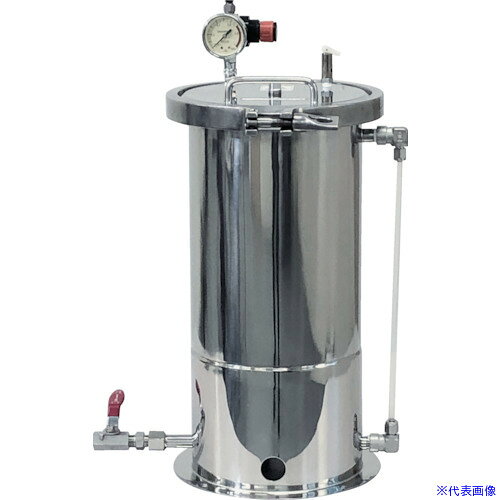 オレンジブック トラスコ中山　TRUSCOユニコントロールズ ステンレス圧力容器 10L 液面計付 〔品番:TB10NLGTSK〕[ 注番:2464078]特長●液体を直接加圧タンク内へ投入して加圧圧送するタイプで、中高粘度材料の圧送に適しています。●開口部が広く洗浄等のメンテナンスが容易です。●プランジャを使用することにより、高粘度材料の圧送も可能です。●液面計付きのため、タンク内の残量確認が容易です。●必要部品が初めから取付られているので、購入後すぐに使用可能です。用途●液体の圧送用に。仕様●容量(L)：10●高さ(mm)：474●内径(mm)：208仕様2●直接投入タイプ●使用圧力0.49MPa以下●蓋着脱フェルールクランプ式●内外面バフ研磨仕上（蓋内面は機械加工仕上げ）●ポート(フタ)Rc3/8、Rc1/4、Rc1/8(及び取手付)●材料取出口(下部)Rc3/8●液面計付材質/仕上●本体：ステンレス(SUS304)●パッキン：フッ素ゴム（FKM）セット内容/付属品●レギュレーター●リリーフバルブ●プラグ●ニップル●ボールバルブ注意原産国（名称）日本JANコード本体質量12.5kgオレンジブック トラスコ中山　TRUSCOユニコントロールズ ステンレス圧力容器 10L 液面計付 〔品番:TB10NLGTSK〕[注番:2464078][本体質量：12.5kg]分類》研究用品》ボトル・容器》ステンレスタンク☆納期情報：メーカー直送品（送料元払い）【法人限定＝会社名ご記入お願い致します。】 ※北海道・沖縄・離島は運賃別途商品も含む