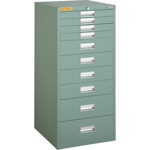 ■TRUSCO LVE型キャビネット 500×550×H1100 引出10段 LVE1102(2523710)[法人限定][直送元]