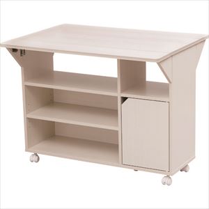 ■IRIS 251969扉付きキッチンワゴン TKW90OW(2534632)[法人限定][外直送元]