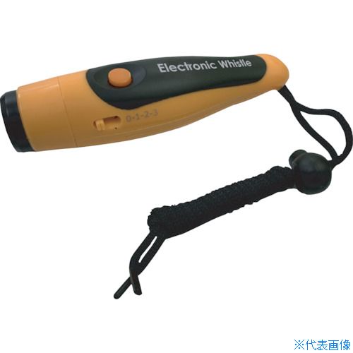 オレンジブック トラスコ中山　TRUSCOグリーンクロス 電子ホイッスル 〔品番:1179060609〕[ 注番:2540913]特長●ボタン1つで大きな笛音を出せる電子ホイッスルです。●一般的なホイッスルと違い笛の部分に口を付けて息を吹きかける必要がないので飛沫の心配がなく衛生的に使用できます。●大容量120dBで3種類の音源を切り替えて使用できます。用途●クマ対策、スポーツ競技、アウトドア、緊急時、交通誘導などに。仕様●色：イエロー●奥行(mm)：38●高さ(mm)：32.5●幅(mm)：136.5仕様2●合図音パターン：3種類●音量：約120dB●電源：CR2032ボタン電池（付属）材質/仕上●ポリ塩化ビニル(PVC)セット内容/付属品●収納袋●CR2032ボタン電池×4個●電池取り出し具注意●大音量の為、耳の近くで鳴らさないでください。●幼児の届かない所で保管してください。●取扱説明書及び製品資料などの内容は、製品の仕様変更などで予告なく変更される場合があります。原産国（名称）中国JANコード4580646247473本体質量90gオレンジブック トラスコ中山　TRUSCOグリーンクロス 電子ホイッスル 〔品番:1179060609〕[注番:2540913][本体質量：90g]《包装時基本サイズ：50×150×50》〔包装時質量：200g〕分類》保護具》作業服》ホイッスル☆納期情報：仕入れ先通常在庫品 (欠品の場合有り)