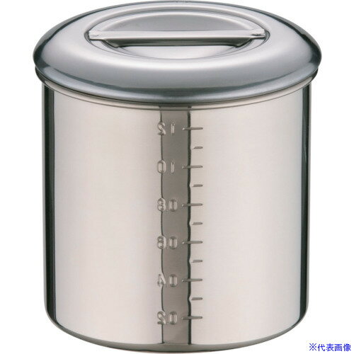 ■TKG エコクリーン18-8内蓋式キッチンポット (目盛付)12cm AEK1103(2547296)[送料別途見積り][法人・事..