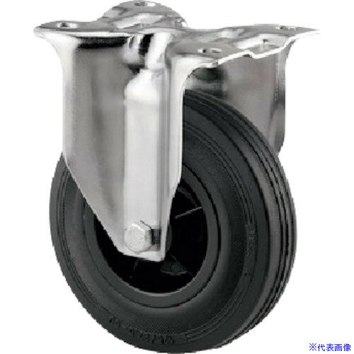 ■テンテキャスター プレート式キャスター“ALPHA”(ゴム車) φ100 固定式 3478PVR100P62(2557458)[法人限定][外直送元]