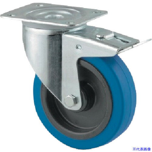 ■テンテキャスター プレート式キャスター“ALPHA”(タイヤ痕レスタイプ) φ125 自在式(トータルロック付) ..