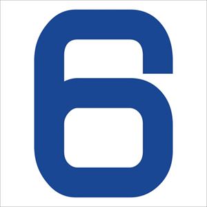 ■グリーンクロス カッティングステッカー 数字6 文字高100mm 青 6300008276(2565228)[送料別途見積り][法人・事業所限定][外直送]