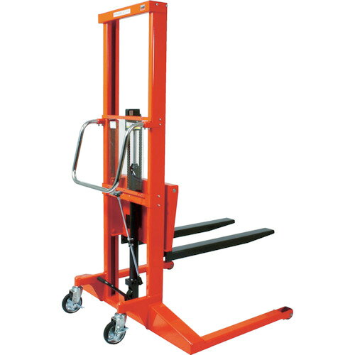 ■TRUSCO コゾウリフター 足踏み油圧式 800kg フォーク高さ800 幅広タイプ BEAH8008W(2567174)[送料別途お見積り][法人限定][直送]