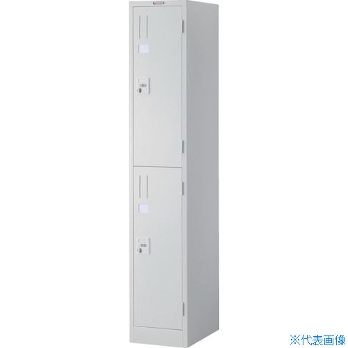■TRUSCO スタンダードロッカー 2人用 1列2段 ダイヤル錠 ホワイト WKL11(2577515)[法人限定][直送元]
