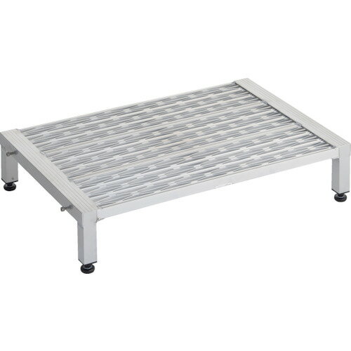■TRUSCO 高床式アルミ製ステップ グレーチング仕様 900X600XH190〜220 TFSGH0960AL(2579910)[送料別途..