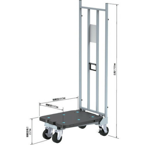 ■サンコー ネスティング台車 800225 ネス台車6655 グレー 80022501GL803(2580607)[法人限定][直送元]