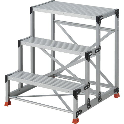 ■TRUSCO 作業用踏台 3段 ステップ奥行200 高さ0.90m 天板800X400 TSF389(2580883)(4.0)