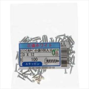 ■SUNCO 三価ホワイト (+)Aナベ 小袋100入り 4×30 (100本入) 2000K0000040030003(2588270)[送料別途お見積り][法人限定][掲外取寄]