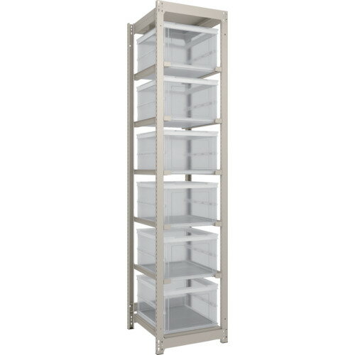 ■TRUSCO スチールラック M1.5型軽中量棚 オリコン保管タイプ H2100XW430XD595 TSK−О40B透明X6個付 M1.5..