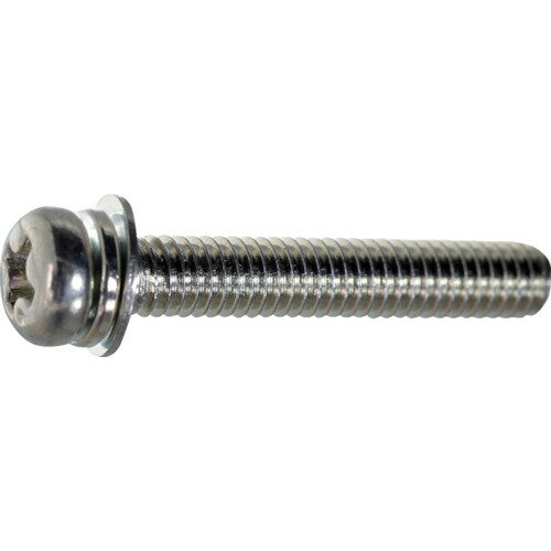 ■TRUSCO ナベ頭座金組込ねじ P=4 三価白 M3×32 260本入 (ばね座金+JIS小形ワッシャー付き) ヘキサゴンパック S0130332(2619992)[送料別途お見積り][法人限定][メーカー取寄]